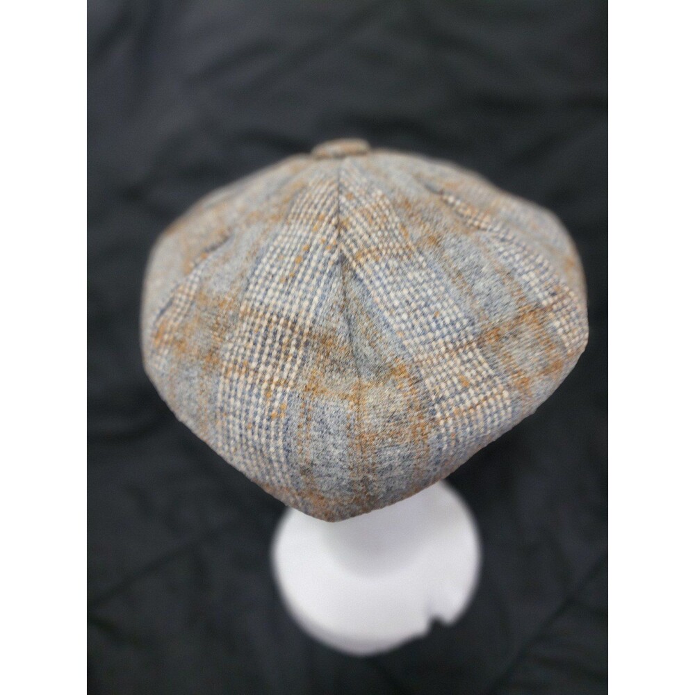 VINTAGE DORFMAN PACIFIC WOOL CABBIE HAT L GREY/RUST BROWN - Picture 3 of 6
